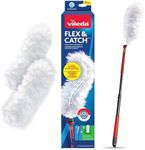 Vileda | Flex & Catch Heavy Duty Dusting Kit with 3 Disposable Duster Refills | Extendable 3 Ft Handle with Extra Secure Duster Hook | Traps 3X More Dust Than Feather Dusters