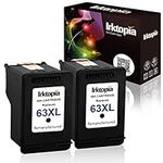 Inktopia Remanufactured Ink Cartridge Replacement for HP 63 XL 63XL to USE with HP OfficeJet 5255 5258 3830 3831 3832 Envy 4512 4516 4520 DeskJet 1112 2130 3633 3634 (2 Black,2-Pack)