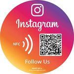 MESSAGENES | Follow Us on Instagram QR NFC Sticker | Social Media Stickers | Boost Followers | 1 Round Unit | Dynamic and Reusable QR | Instagram Stickers for Business