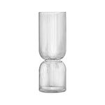 Navaris Glass Flower Vase - Clear Ribbed Tall Vase for Flowers and Pampas Grass - Large Modern Decorative Vases - 13.8 x 5.5 in (35 x 14 cm) - Round