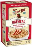 Bob's Red Mill Instant Oatmeal Packets, Apple Pieces & Cinnamon, 8 Packets Total (1 Box/8 Packets per Box), Non-GMO, Gluten Free, 100% Whole Grain