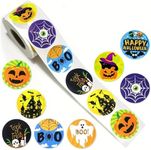 500 pcs Halloween Trick or Treat Pumpkin Ghost Cobweb Witch Stickers