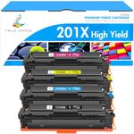 TRUE IMAGE Compatible for HP 201X 201A M277dw Toner Cartridge Replacement for Color LaserJet Pro MFP M252dw M252n M274n M277n M277c6 CF400X CF401X CF402X CF403X (Black,Cyan,Yellow,Magenta, 4-Pack)