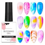 Clear Blooming Gel 15ml UV LED Soak Off Nail Art Polish for Spreading Effect Marble Nail Polish Gel Paint Nail Designs for DIY Watercolor Magic Beauty Valentine's Day Gift (UV/LED LAMP REQUIRED)