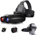 Night Vision Goggle Head Mounted Hands Free Infrared Night Vision Binocular USB Rechargeable Night Vision Goggles with Head Strap 5X Digital Zoom 32GB SD Card Compatible with Helmet