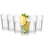 6PCS Reusable Premium Plastic Cups, 10 OZ Transparently Acrylic Tumbler Glasses, Unbreakable Stackable Cocktail Glasses for Kids and Adults, 300ml Drinking Cup for Dishwasher Safe Home Picnic