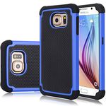 Jeylly Galaxy S6 Case, Samsung S6 Cover, Shock Absorbing Hard Plastic Outer + Rubber Silicone Inner Scratch Defender Bumper Rugged Hard Case Cover for Samsung Galaxy S6 G920, Blue