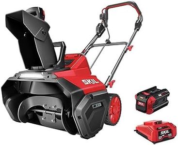 SKIL PWR CORE 40 Brushless 40V 20 in. Single Stage Snow Blower Kit, 30'ft Throwing Distance, Includes 6.0Ah Battery and Charger- SB2001C-10 red