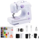 SMOCTAR Portable Sewing Machine, 12 Stitches Electric Sewing Machine for Beginners, Multi-function Dual Speed Small Mini Sewing Machines with Foot Pedal & Sewing Kit