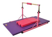 Gymnastic bars Leap Gymnastics NEW Junior GymPro High Bar Kit for KIDS With Mats and comes with unique fold away system, PINK, Pyjama