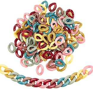 SUPERFINDINGS Anneaux de Liaison Acrylique Approx 140Pcs Maillons à Chaîne en Acrylique 7 Couleurs C-Clips Crochets Liens de Chaîne 22x16.5mm Ovale Connecteurs de Lien pour Collier Boucle d'oreille