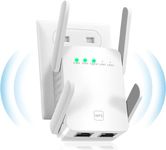 WiFi Extender Booster,2024 New Amplifier Wireless Repeater with 2 LAN Ethernet Port,4-Step Quick Setup, 2.4G 300M/s Long Range Signal with WPS One Click Configuration, Coverage up to 200m² (N300-N1)