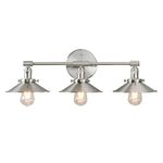 Phansthy Industrial Wall Light, 3 Lights Vanity Light Fixtures with Metal Lampshade, Hallway Wall Mounted Sconces for Kitchen Living Room Bedroom (Brushed)