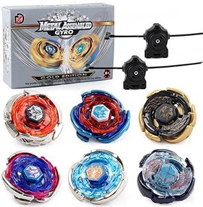 Gyros 6 Pieces Pack, Battling Tops Metal Fusion Starter Set with Stickers Two Launchers Gift Idea Toys for Boys Kids Children Age 6+…