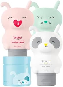 BUBBSI Dry Skin & Scalp Set | Coconut Oil Lotion, Shampoo & Body Wash, Oil Balm, Hair Conditioner | Eczema, Dry Skin, Baby Acne, KP | Organic Coconut Oil, Shea Butter, Vitamin E | Light, Natural Scent