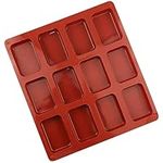 12 Cavities Bread Pan Silicone Mini Loaf Baking Pan (Red, One Size)