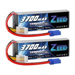 Zeee 4S Lipo Battery 3700mAh 14.8V 60C Soft Case Battery with EC5 Plug for RC Airplane Helicopter RC Boat UAV Drone FPV RC Car Truck Boat(2 Pack)