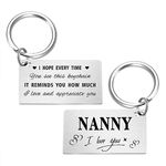 Gezxin Nanny Gifts- Nanny Birthday Keychain Gifts Ideas from Grandchildren- To My Nanny Christmas Xmas Mother's Day Valentines Easter Presents