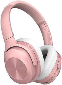 FORALL U20 Active Noise Cancelling Headphones, Over Ear Wireless Bluetooth Headphones, Hi-Res Audio, Deep Bass Memory Foam Ear Cups, 40H Playtime for Travel Home Office (Pink)