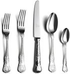 60 Piece Silverware Set for 12, 18 10 Stainless Steel flatware Set, Antique vintage cutlery set, Knife fork spoon, Heavy Duty Dishwasher Safe OTW PAVILION