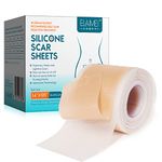 Silicone Scar Sheets(1.6"x125"-3.2M),Medical Grade Silicone Scar Tape,Silicone Strips for Scar Healing,Painless Scar Removal Tape for All Surgical Incisions,C-Section,Burn,Keloid,Acne