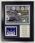 Legends Never Die Dallas Cowboys Super Bowl Championship Rings Collectible | Framed Photo Collage Wall Art Decor - 12"x15" (11573U), White