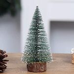 SATYAM KRAFT 1 Pcs Artificial Mini Christmas Tree Miniature Table Decor Pine Tree with Wooden Base - Christmas Xmas Tree for Home Office Living Room Decor - Anniversary Decoration (12 inch)