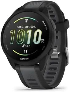 Garmin Forerunner 165, Easy to Use Lightweight GPS Running Smartwatch, AMOLED Touchscreen, Advanced Training, Insights and Features, Safety and Tracking Features, Up to 11 Days Battery Life, Black