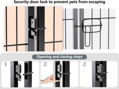 HOMIDEC 8-Panel Dog Pen, 60cm – Black Pet Play Fence