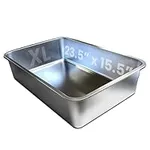 iPrimio Ultimate Stainless Steel XL Cat Litter Box - XL Litter Box for Big Cats - Large Cat Litter Box - Never Absorbs Odor, Stains, or Rusts - Easy Cleaning Litterbox Designed by Cat Owners (1 Pan)