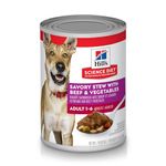 Hill's Science Diet Adult Canned Dog Food, Savory Stew with Beef & Vegetables, 12.8 oz, 12 Pack wet dog food