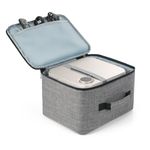 Aurzen Projector Carrying Case BOOM 3, Portable Projector Bag with Accessories Storage Pockets, Storage Travel Case 11.61"x9.45"x7.87", Grey