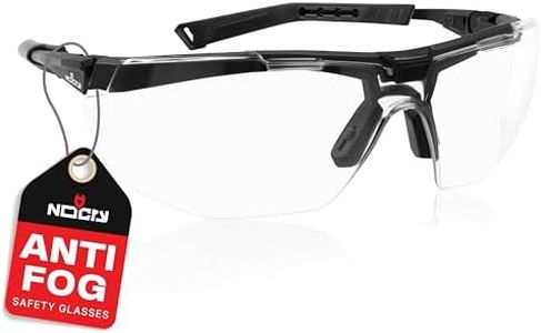 NoCry Anti Fog Safety Glasses for Work with “Floating” Clear Lenses, Airsoft Glasses with Anti Scratch Coating, SoftPad Adaptive Frames; UVA and UVB Protection; Squash Glasses & Clear Cycling Glasses