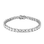 Master Of Bling Solitaire Tennis Bracelet Lab Diamonds Round Cut 6mm White Gold Finish Men Classy