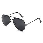 ROZIOR Kid's Aviator Sunglasses with UV Protection Smoke Lens with Black Frame,MODEL: RWUK0909C1 - Pack of 1