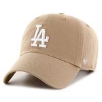 47 Los Angeles Dodgers Clean Up Dad Hat Baseball Cap Khaki, White, Khaki, One Size