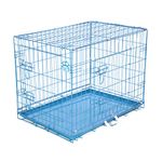 Cozy Pet Dog Cage 30" Blue Metal Tray Folding Puppy Crate Cat Carrier Dog Crate DC30BL (We do not ship to Channel Islands or IOW.)