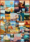 Vintage United States Travel Puzzles for Adults 1000 Pieces and Up, American Landscape Scenic Jigsaw Puzzles for Adults, Scenery Puzzles Landmarks of Brooklyn Bridge Yosemite