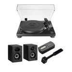 Audio-Technica AT-LPW50PB Fully Manual Belt-Drive Turntable Bundle with Knox LP1 Bookshelf Speakers (2 Items)