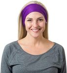 RiptGear Stretch Sport Headband for Women (Solid Purple) — Made of Non-Slip Sweat Wicking Fabric — Great for Yoga, Running or The Gym — Soft Headband That Fits Most Head Sizes — (1-Pack)