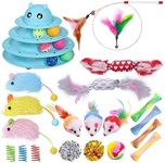 UPSKY 24 PCS Cat Toys, 3-Level Turn