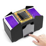 ZIKSUN Card Shuffler Machine 1-4 Deck, Battery Operated Automatic Card Dealer, Electric Card Shufflers Playing Poker/UNO/Bridge Game Accessories for Family Party Club