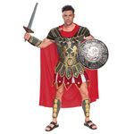 Spooktacular Creations Brave Men’s Roman Gladiator Costume Set for Halloween Audacious Dress Up Party, Brown, X-Large