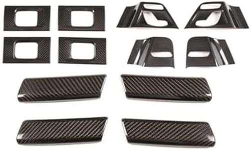 RURZTDAKM Real Carbon Fiber Seat Switch Button Handle Panel Decoration Cover for Mercedes Benz G Class W463 W464 2019-2023 Car Interior Accessories 12PCS (Black Carbon)