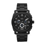 Fossil Watch for Men Machine, Quartz Chronograph Movement, 45 mm Black Stainless Steel Case with a Stainless Steel Strap, FS4552