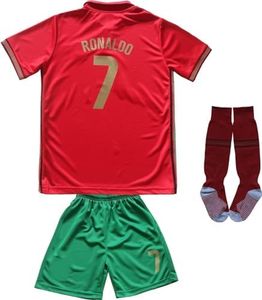 FPF #7 Ronaldo Kids Football Soccer Jersey/Shorts/Socks Kit Youth Sizes (Ronaldo Red, 28 (10-11 Years))