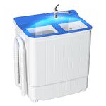 INTERGREAT Portable Washer and Dryer, 14.5 lbs Mini Small Washing Machine Combo with Spin Dryer, Compact Twin Tub Laundry Washer Machine for Apartments, Dorm, Rv, Camping, Blue