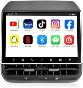 Saunyoto 8.66" Tesla Rear Screen for Model Y 2020–2024 Model 2017–2023, Android 13 Entertainment Display 4GB+64GB with AC & Heated Seat Control, Wireless CarPlay, 4G+WiFi (Supports 26PIN)