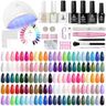 Beetles 85 Pcs Gel Nail Polish Kit with U V Light 55 Colors Gel Nail Kit Jelly Pink Nude Set with Everything Salon at Home Nails Manicure Beginners Set Emotional Spectrum Collection Gifts for Women