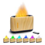 Romanplux Flame Diffuser Humidifier 7 Flame Colors,Essential Oil Aroma Therapy Diffuser with Waterless Auto-Off Protection,Fire Air Diffuser for Home,Office,Bedroom